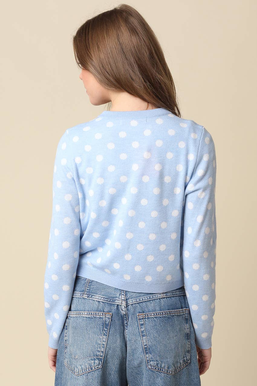 Callie Polka Dot Cropped Cardigan