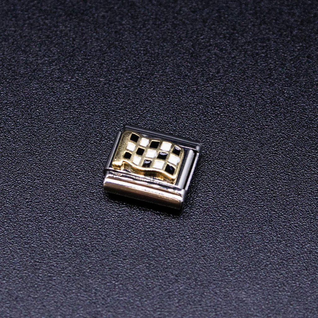 Italian Bracelet Charm 9mm modular for Men & Women - Checkered Flag