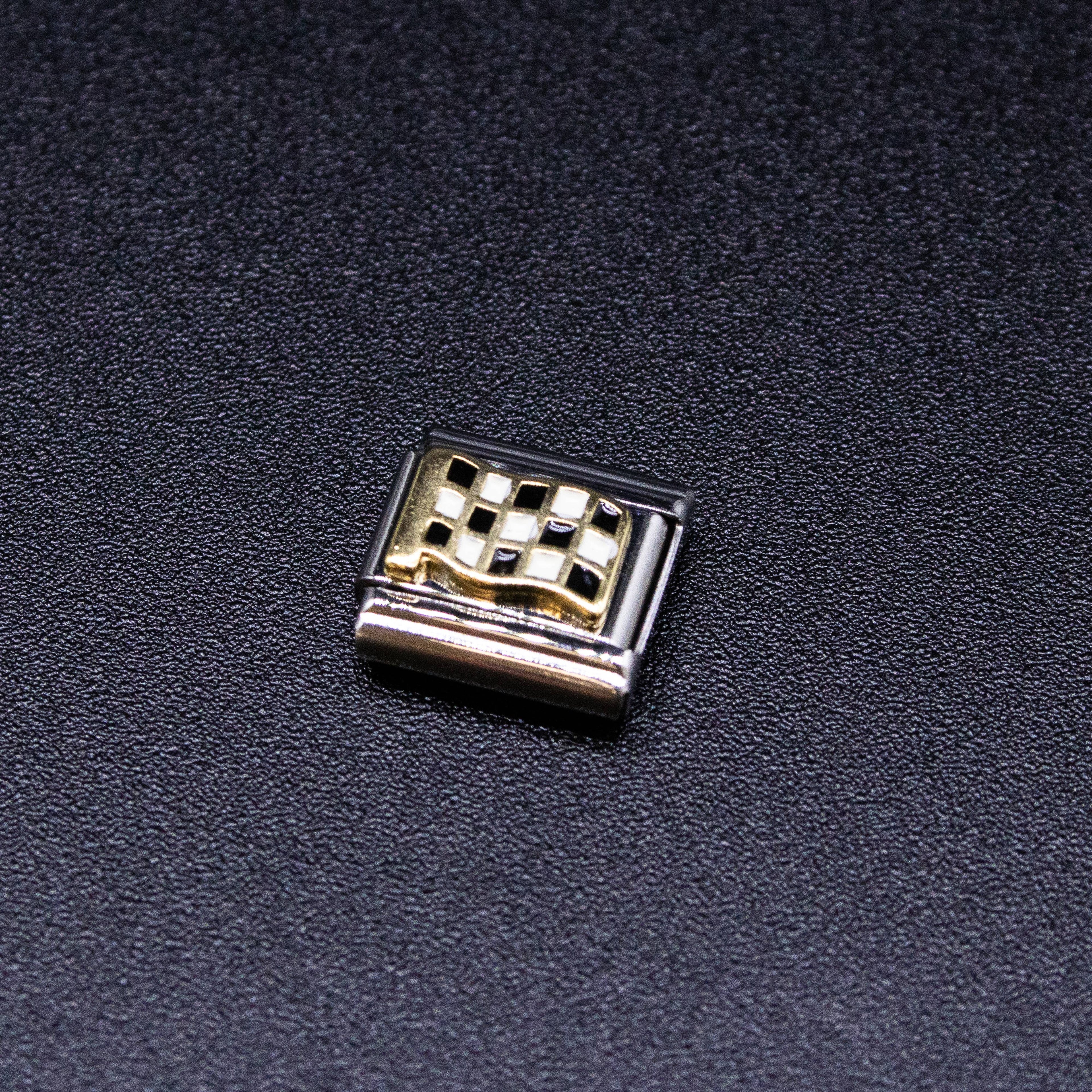 Italian Bracelet Charm 9mm modular for Men & Women - Checkered Flag