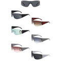 Rectangle Rimless Sleek Wrap Around Fashion Sunglasses