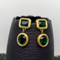 Sparkling Zircon 18K Gold Plated S.Steel Dangle Earrings - FGS