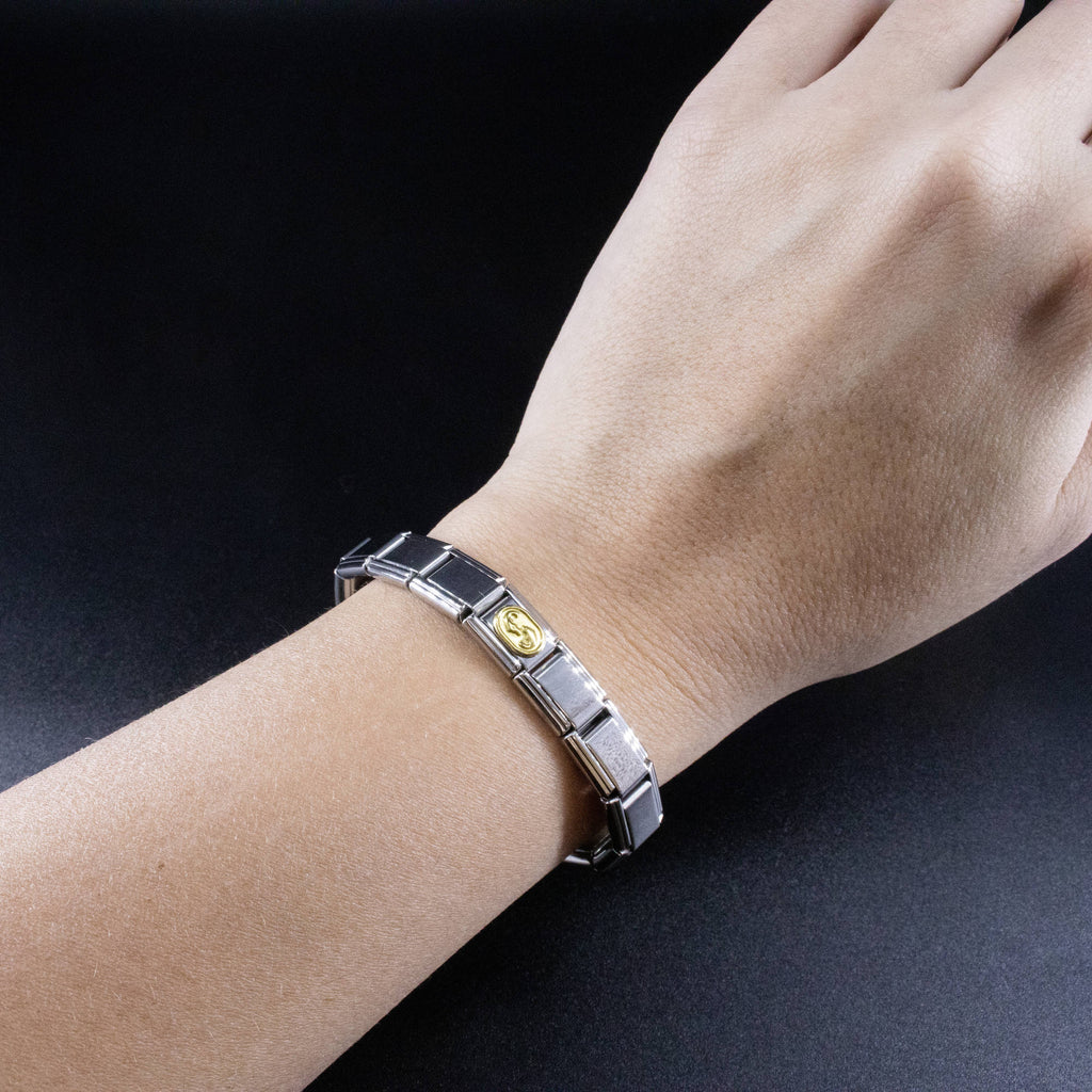Italian Charms - Pisces Zodiac, 9mm Gold Bracelet Links