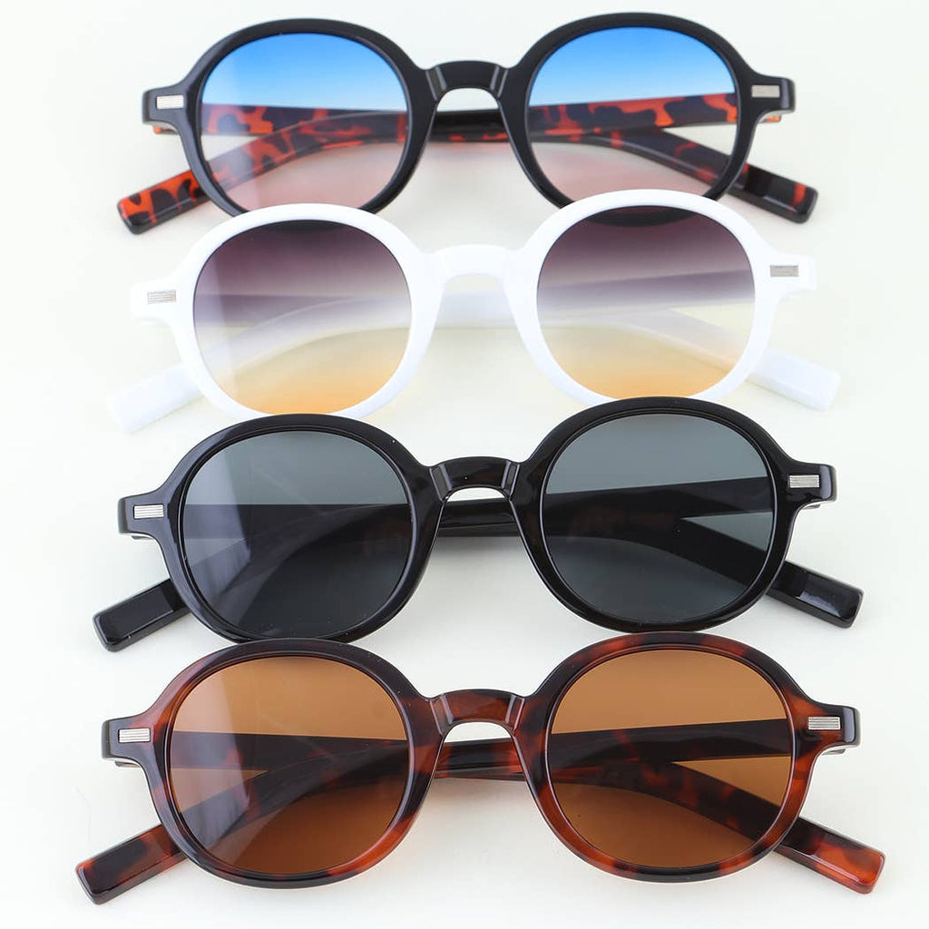 Modern Bar Gradient Round Sunglasses