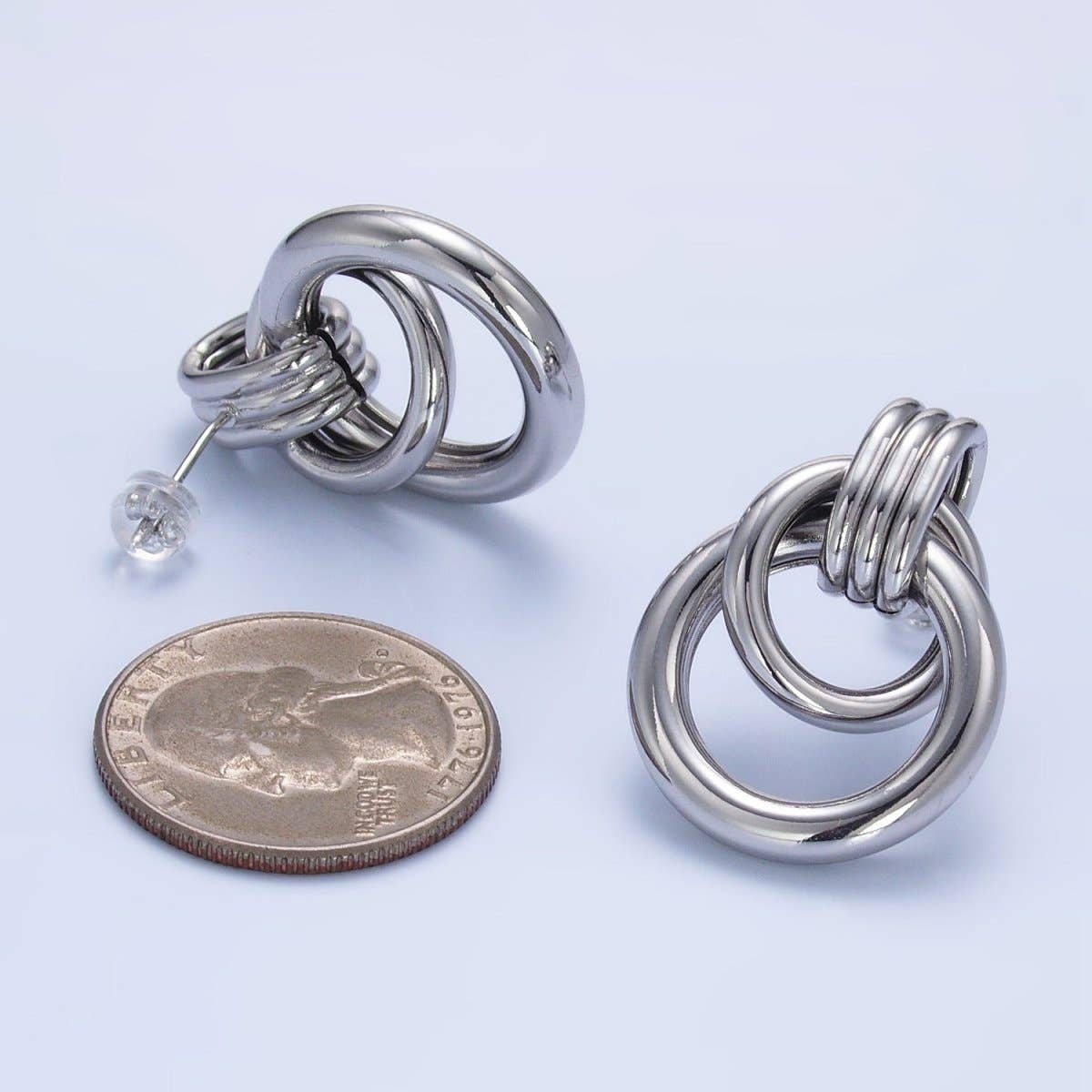 24K Gold Filled Geometric Circular Stud Earrings in Gold, Silver & Mixed Metal | P361 P362 V249