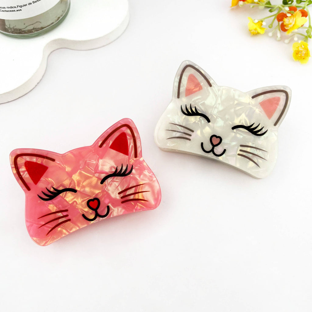 Cute Smiling Cat Print Animal Hair Claw Clip