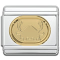 Italian Charms - Cancer Zodiac, 9mm Gold Bracelet Links