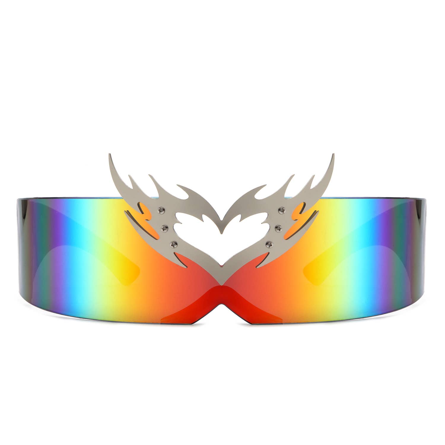 Futuristic Cyclops Wraparound Translucent Crown Sunglasses