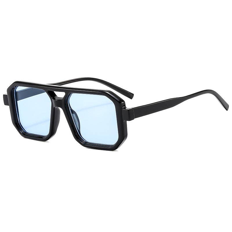 Vintage Pilot Style Rectangle Sunglasses for Women and Men