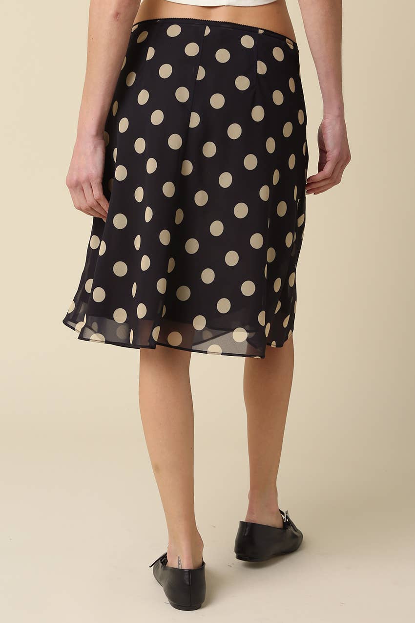 Leia Polka Dot Mesh Midi Skirt
