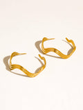 Fontaine 18K Gold Non-Tarnish Wave Statement Earrings