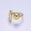 24K Gold Filled Round Sphere Shaped Wrapped Ring | O351