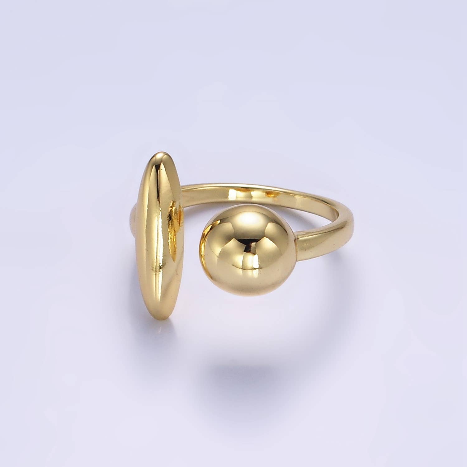 24K Gold Filled Round Sphere Shaped Wrapped Ring | O351