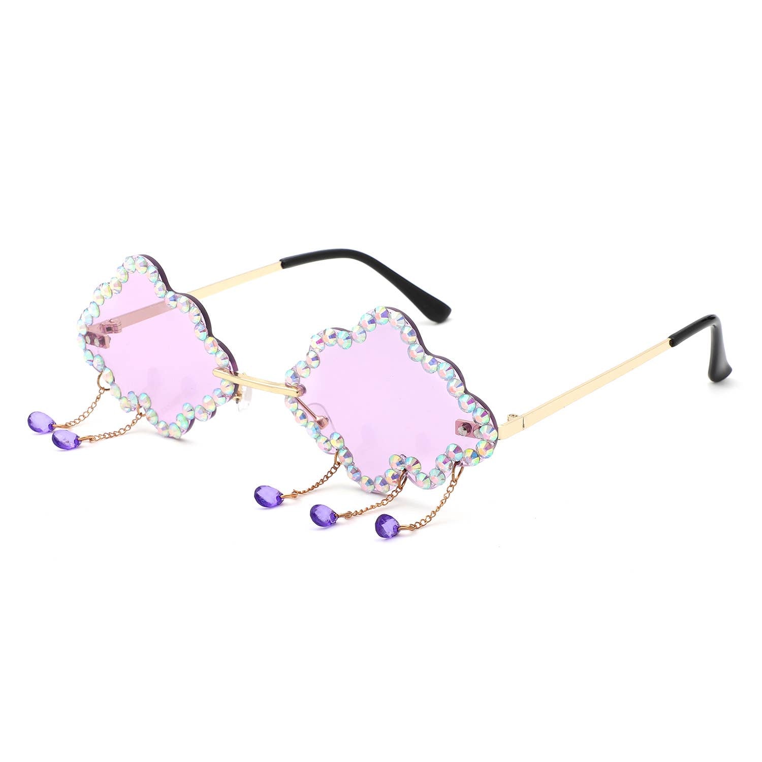 Rhinestone Cloud Irregular Shades Crystal Charm Sunglasses