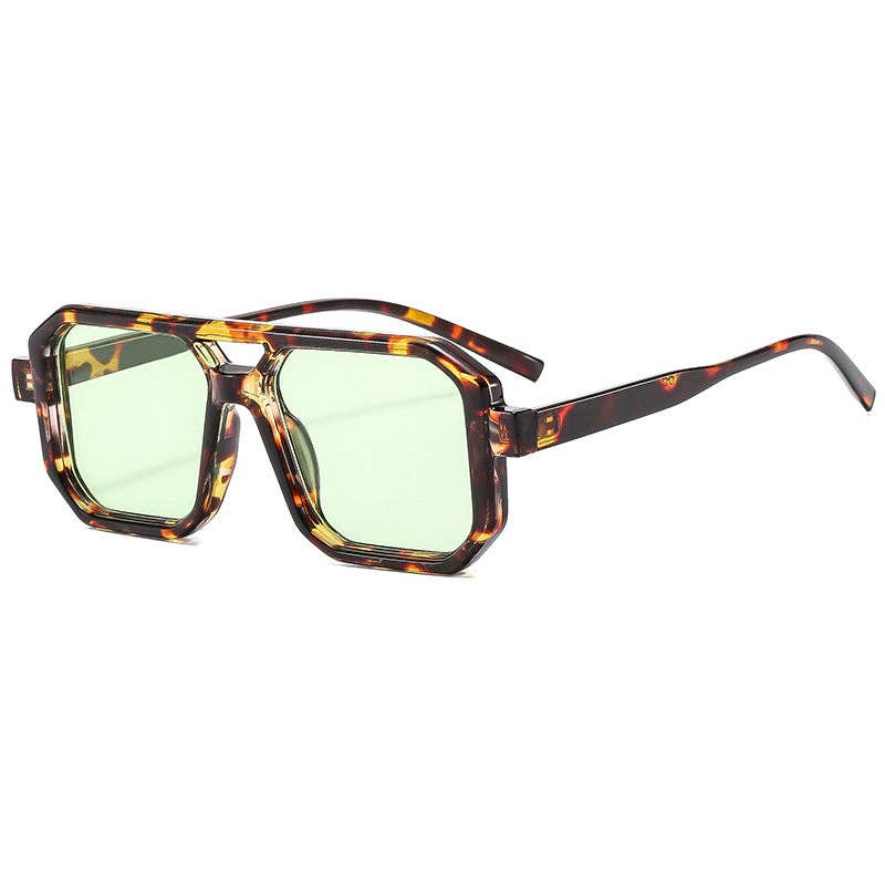 Vintage Pilot Style Rectangle Sunglasses for Women and Men