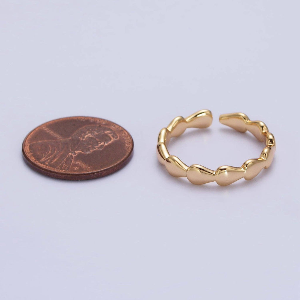 16K Gold Filled Molten Drop Sideway Minimalist Ring