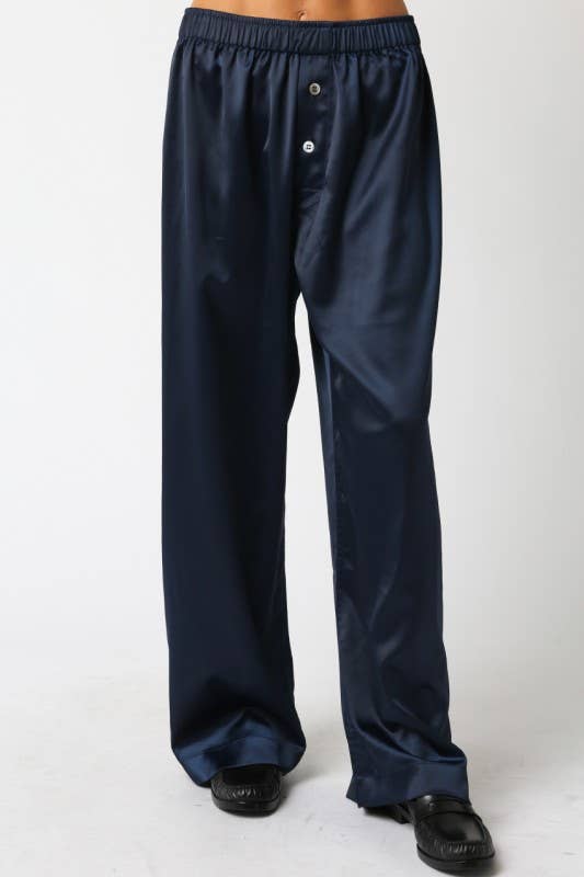 Evelyn Satin Wide-Leg Pants