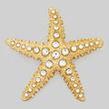 GOLD DIPPED CZ STARFISH BROOCH PIN