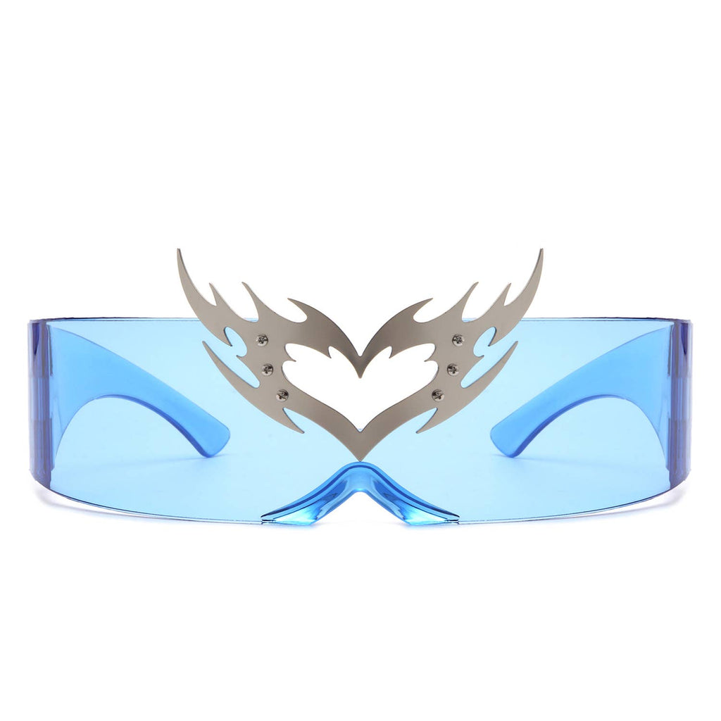 Futuristic Cyclops Wraparound Translucent Crown Sunglasses