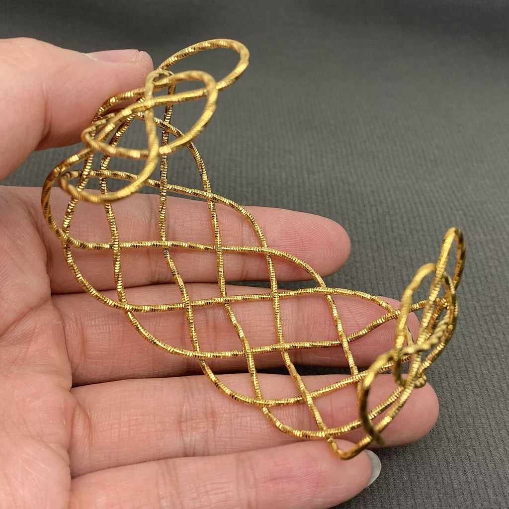 18K Gold Plated Stainless Steel Adjustable Mesh Cuff - FGS