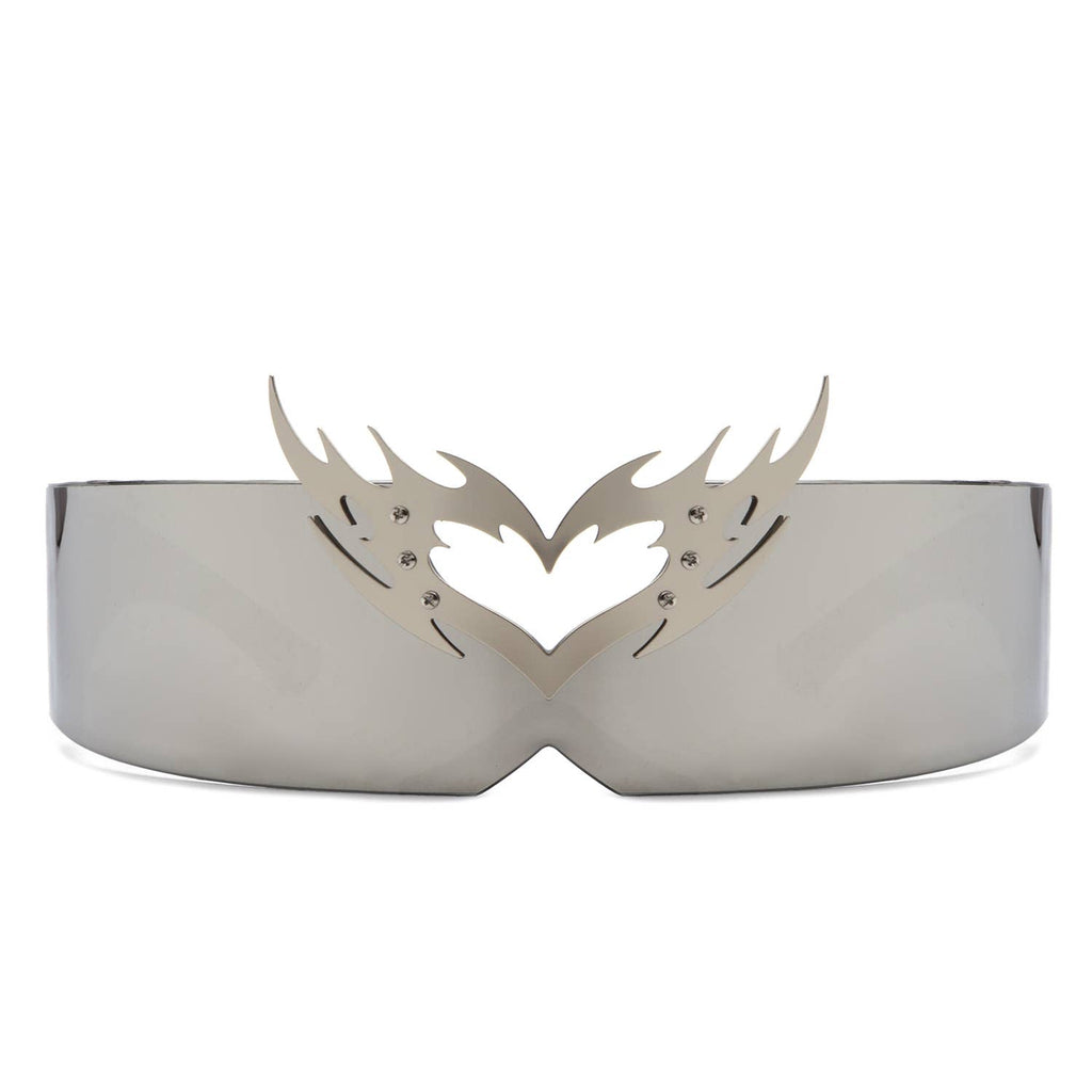 Futuristic Cyclops Wraparound Translucent Crown Sunglasses
