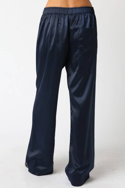Evelyn Satin Wide-Leg Pants