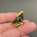 Stone Inlaid 18K Gold Plated S.Steel Adjustable Ring -FGS/CS