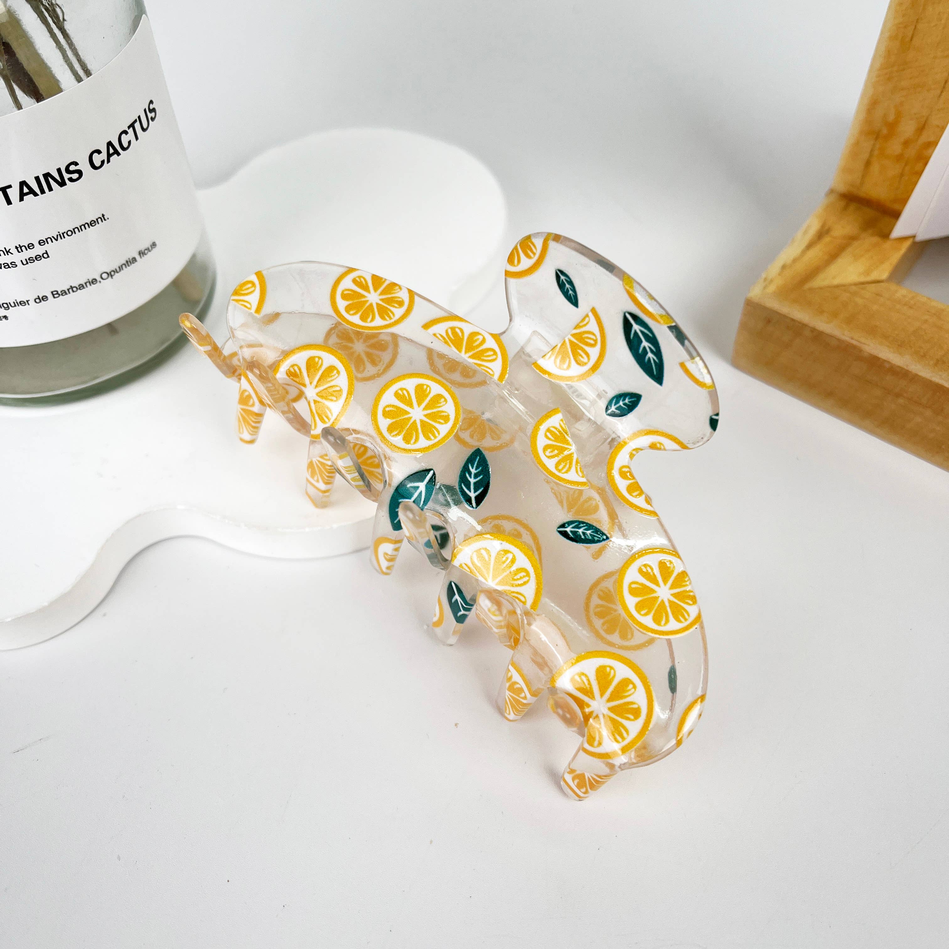 Floral Strawberry Print Hair Claw Clip