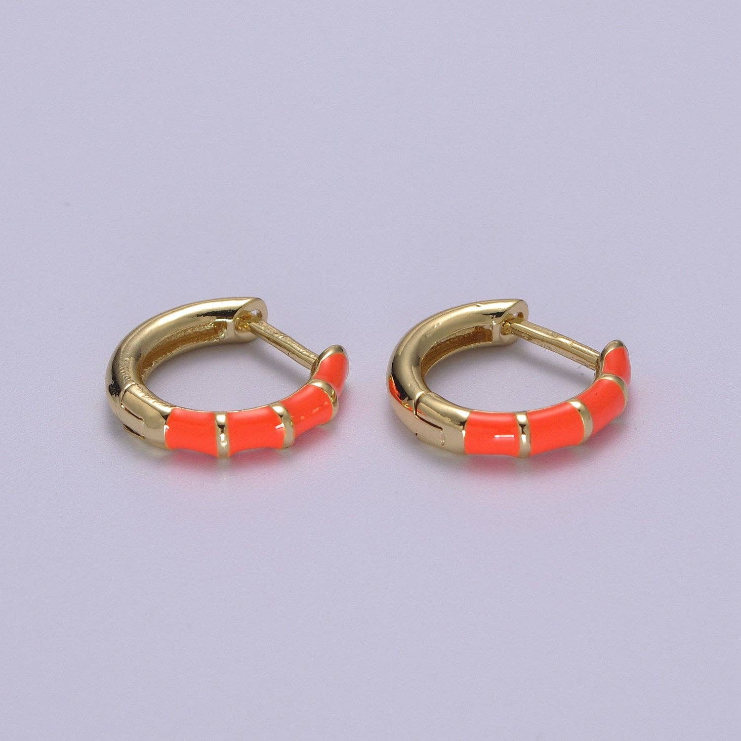 15mm Colorful Enamel Pastel Huggie Earring T164~T174