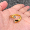 Star Zircon 18K Gold Plated Stainless Steel Ring - FGS/MS