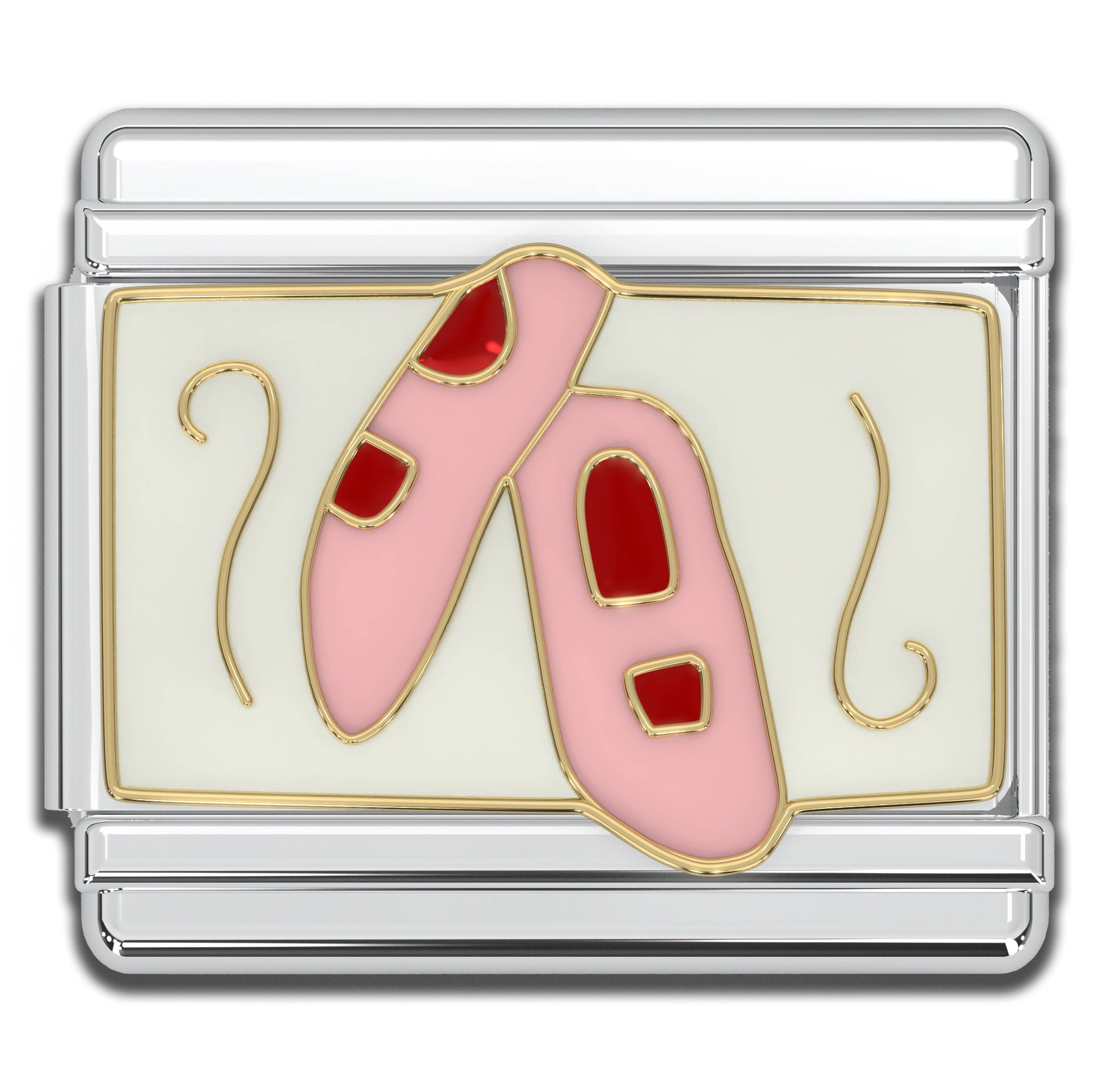 Italian Bracelet Charm 9mm modular for Men & Women  - Ballet slipper