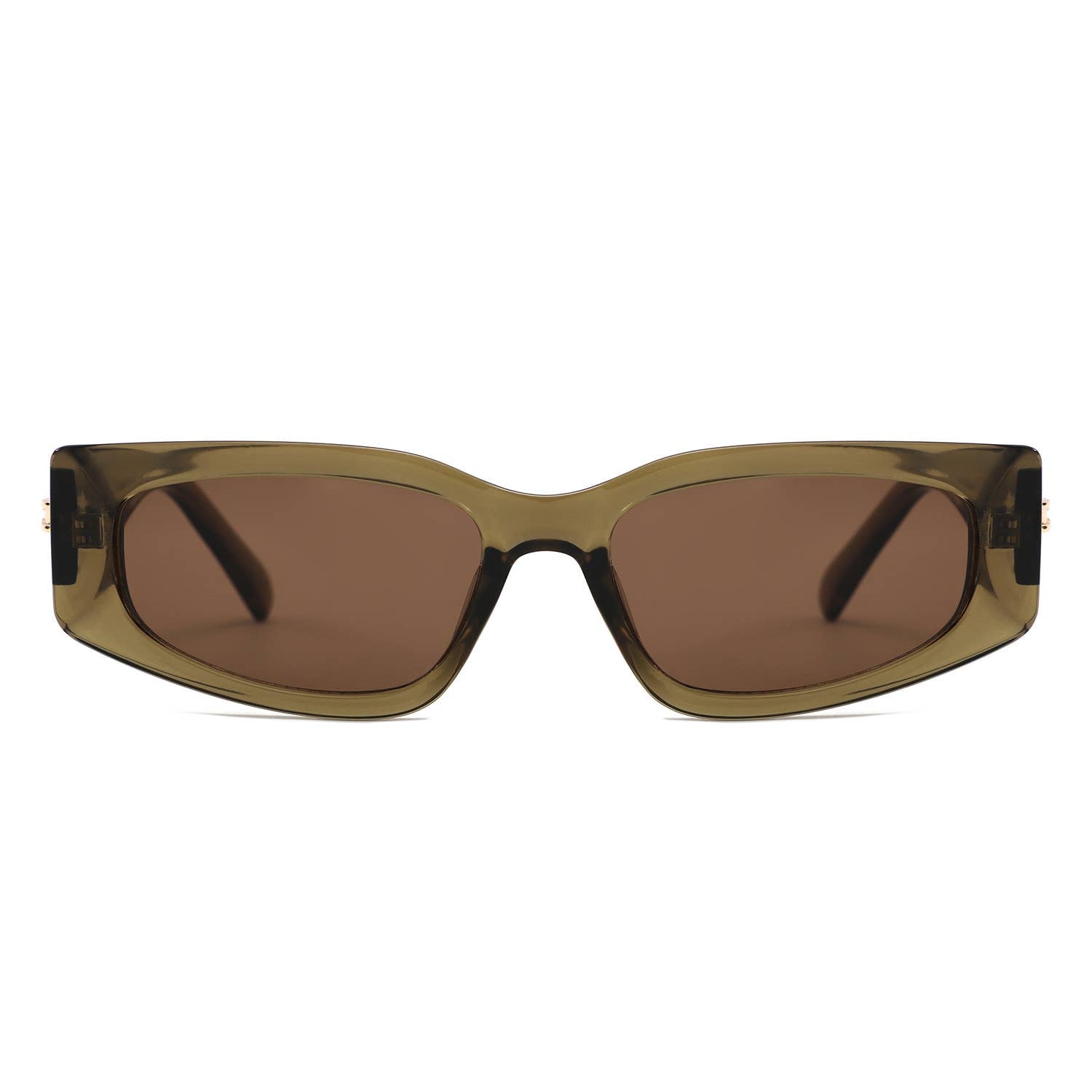 Slim Rectangle Thick Frame Narrow Fashion Sunglasses