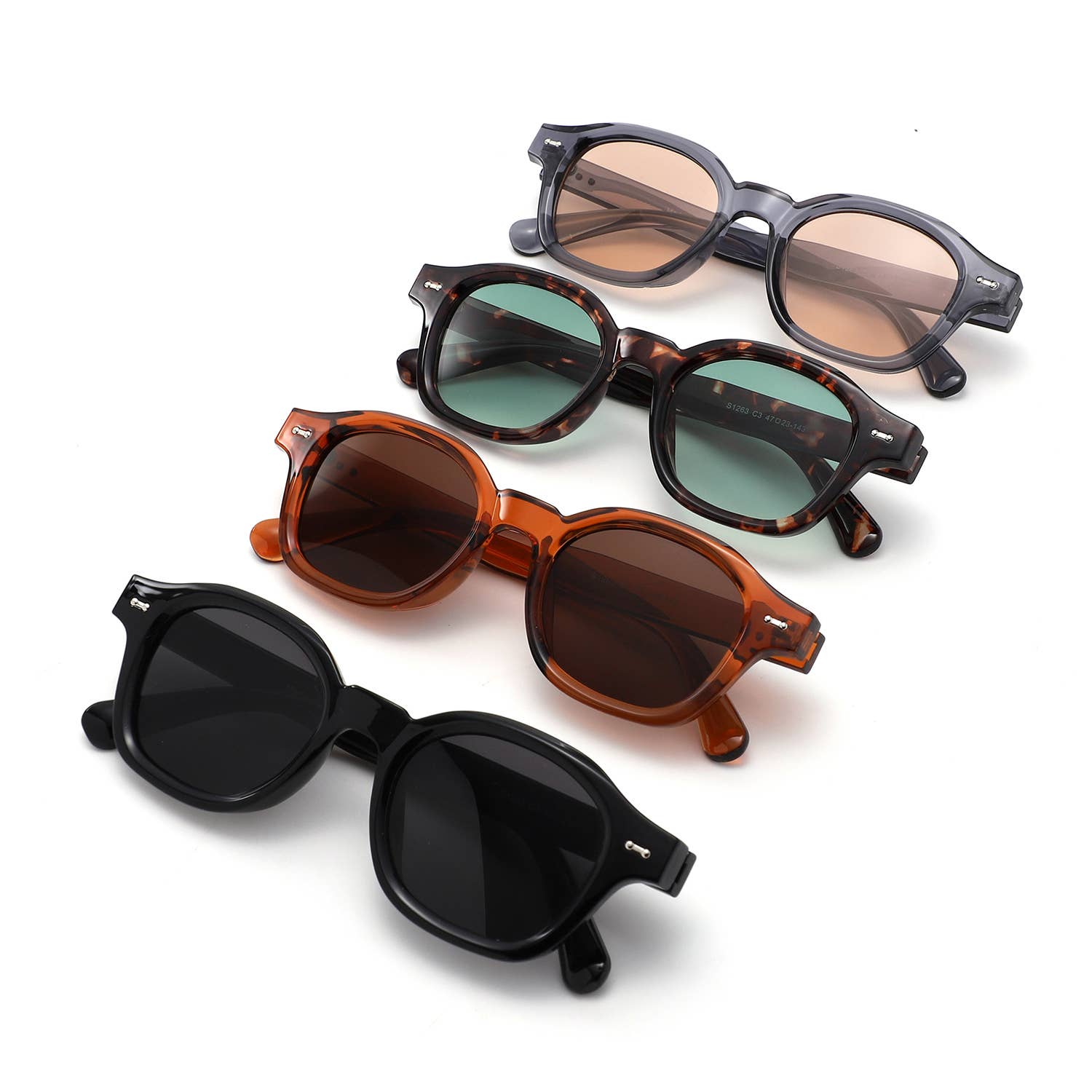 Classic Round Thick Frame Modern Sunglasses