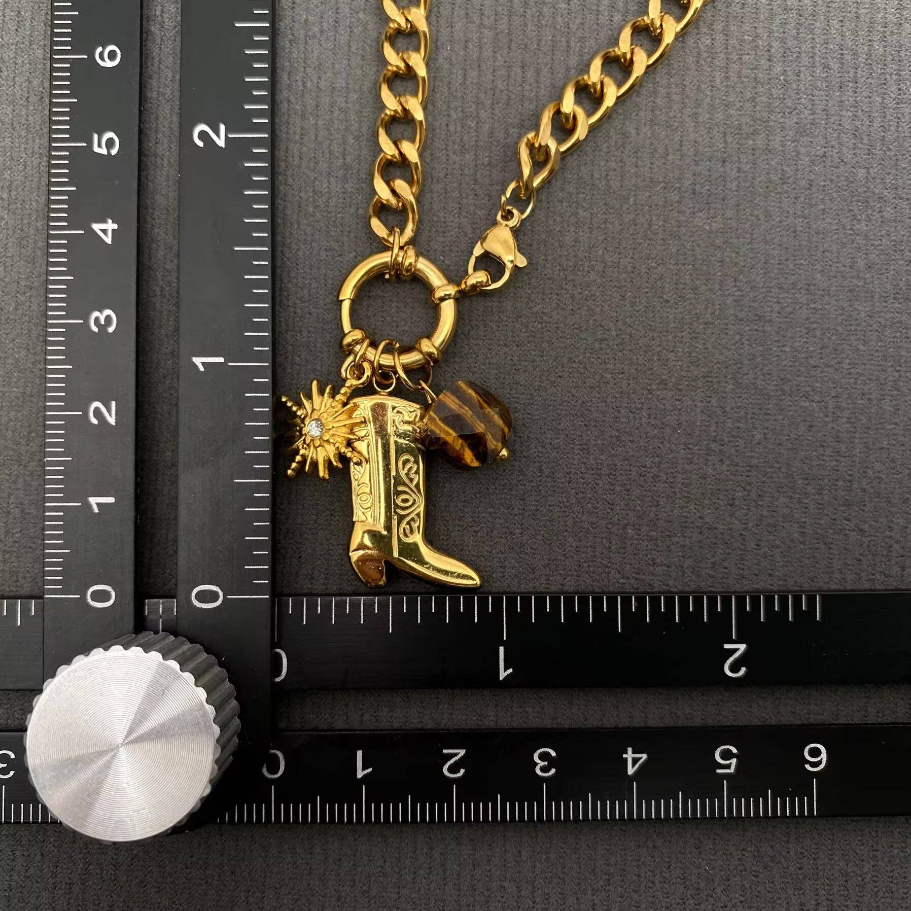 Western Boot Charm 18K Gold Plated SS Necklace - FGS/WJ