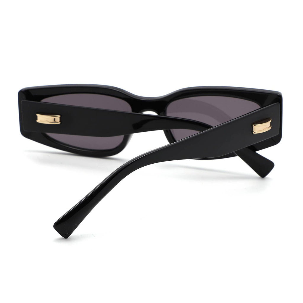 Slim Rectangle Thick Frame Narrow Fashion Sunglasses