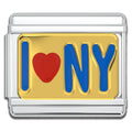 Italian Bracelet Charm - I LOVE NY 9mm Links
