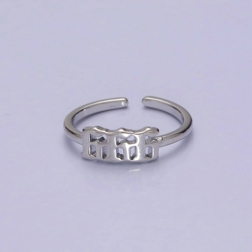 Gold/Silver Number Minimalist Casual Open Ring O2047~O2064