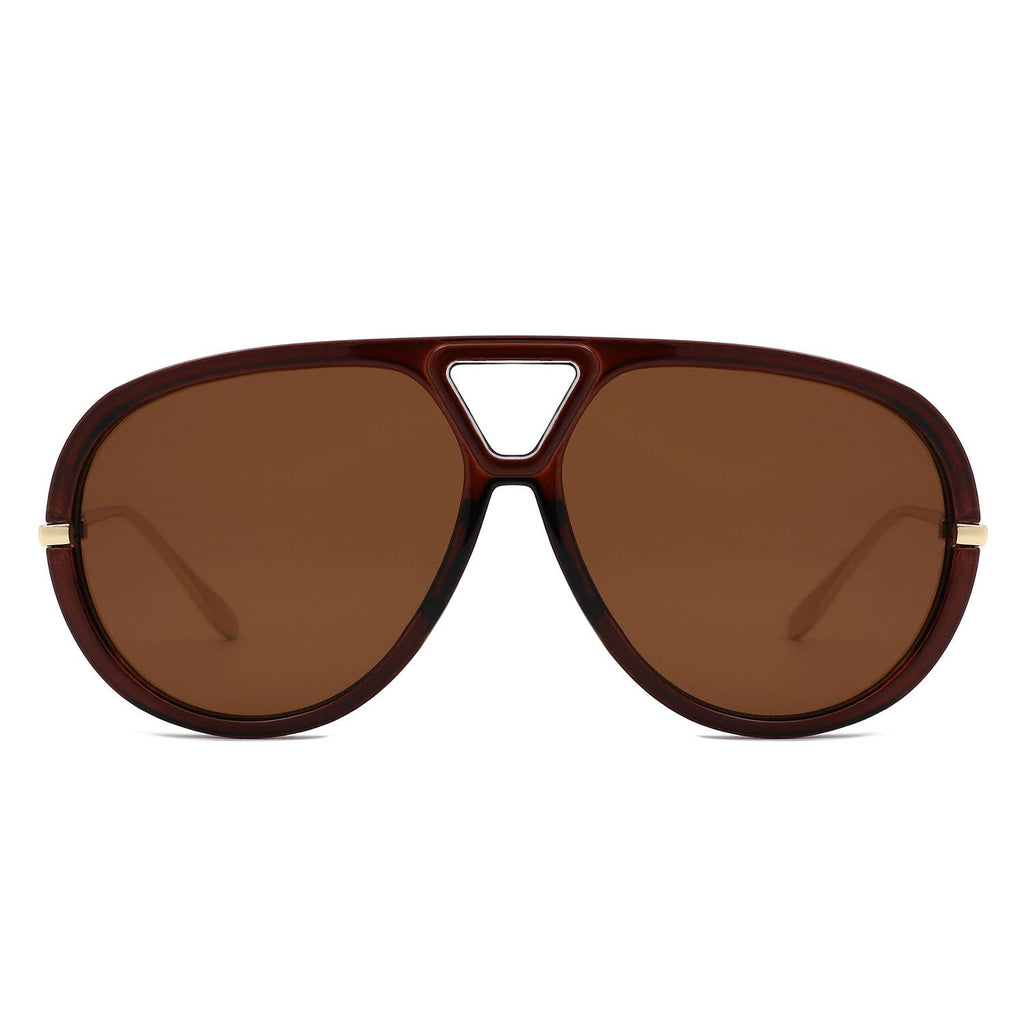 Retro Double Bridge Bold Fashion Aviator Sunglasses