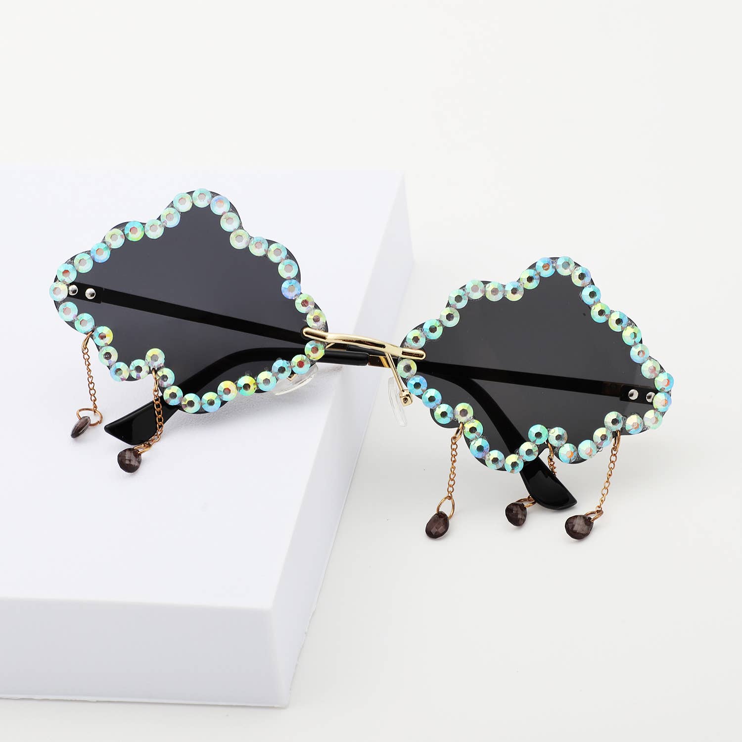 Rhinestone Cloud Irregular Shades Crystal Charm Sunglasses