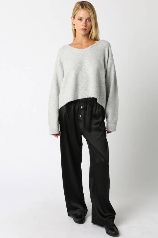 Evelyn Satin Wide-Leg Pants