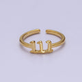 Dainty Angel Number Ring, Minimalist Gold Filled Ring Unisex