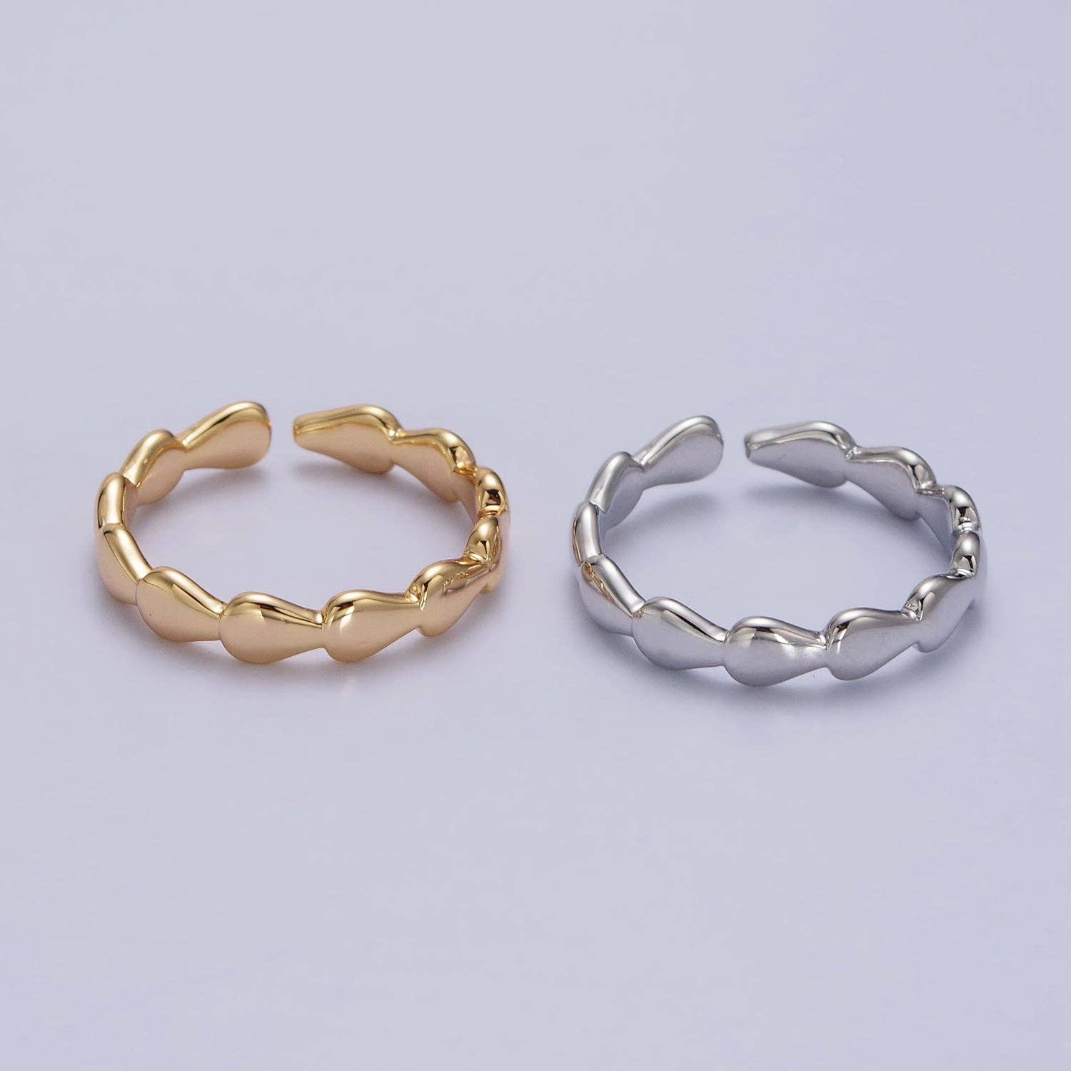 16K Gold Filled Molten Drop Sideway Minimalist Ring