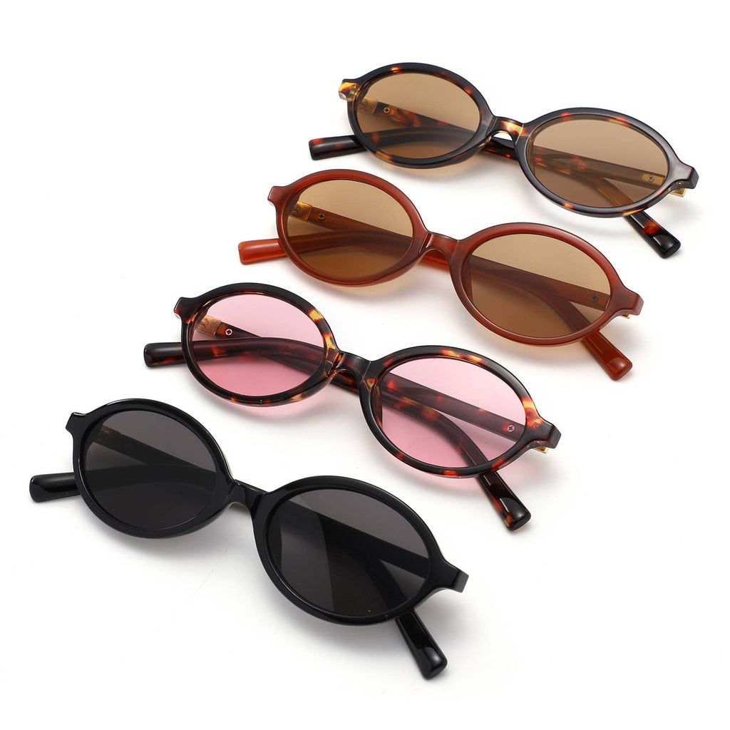 Retro Oval Slim Vintage Round Sunglasses