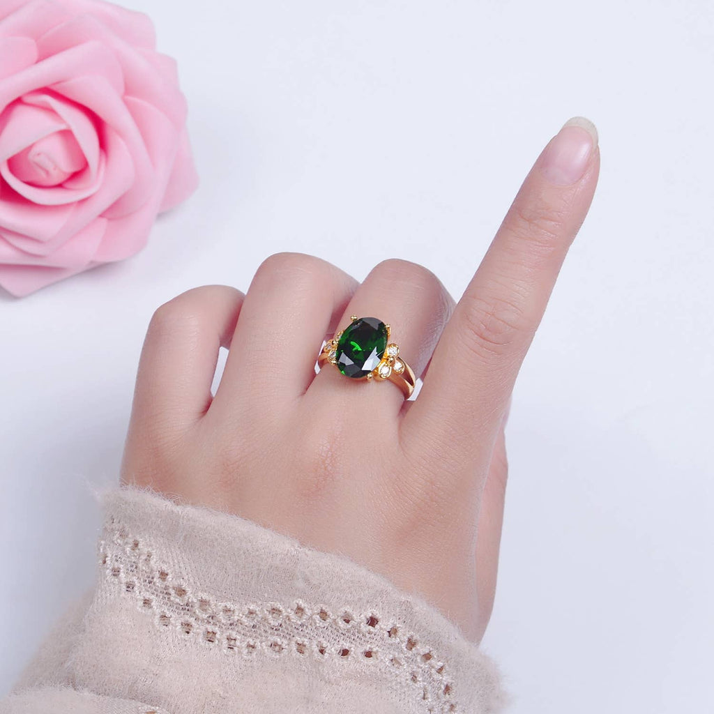 Light/Dark Green Jade Stone Band Ring O765 O2298