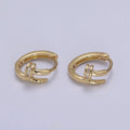 Dainty Gold Spiral Huggie Earring Fashion Jewelry V-139