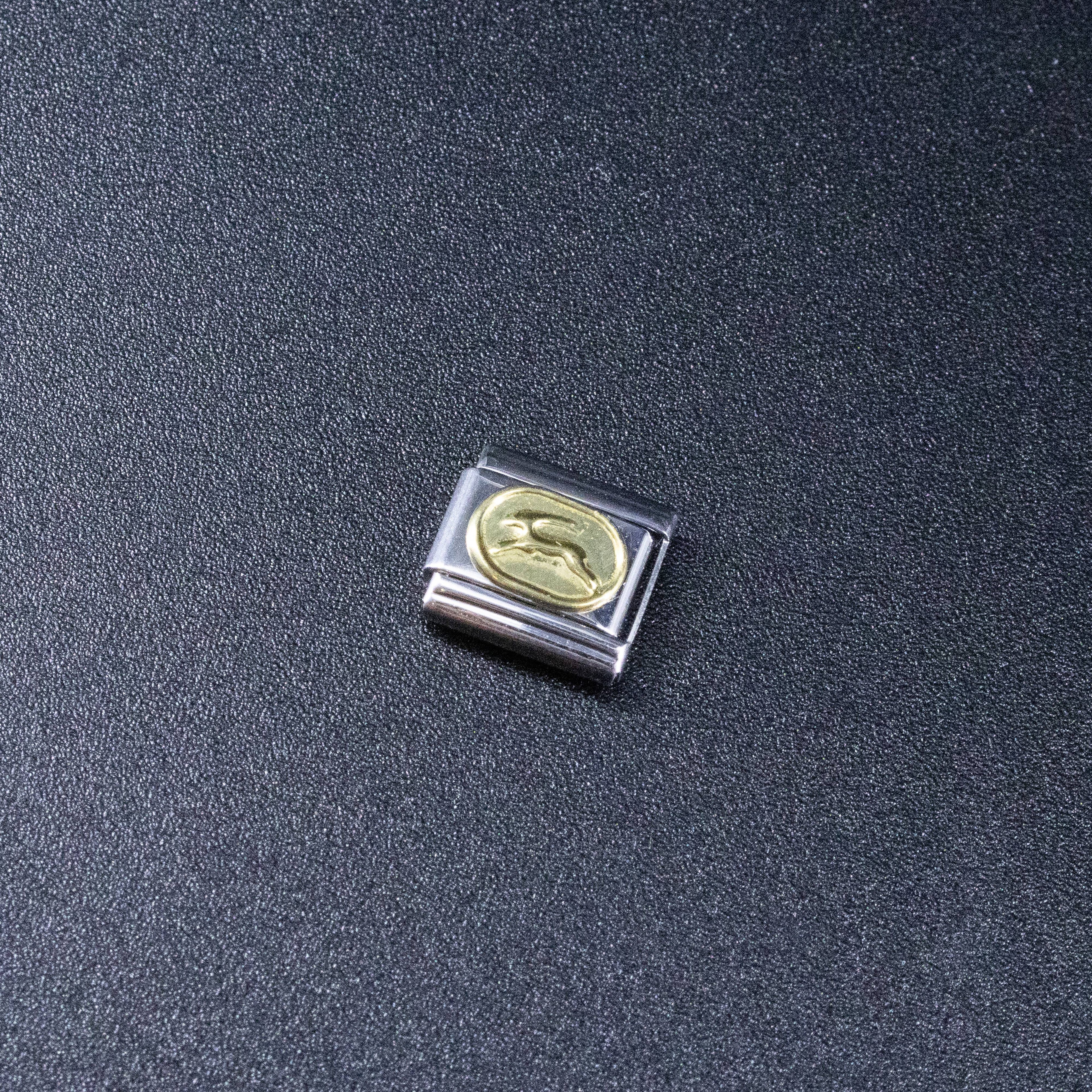 Italian Charms - Capricorn Zodiac, 9mm Gold Bracelet Links