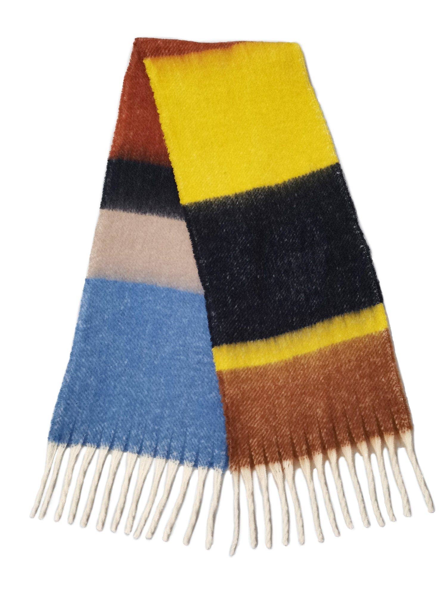 WCL120084 Sherrie Multi Stripe Cozy Scarf With Fringe