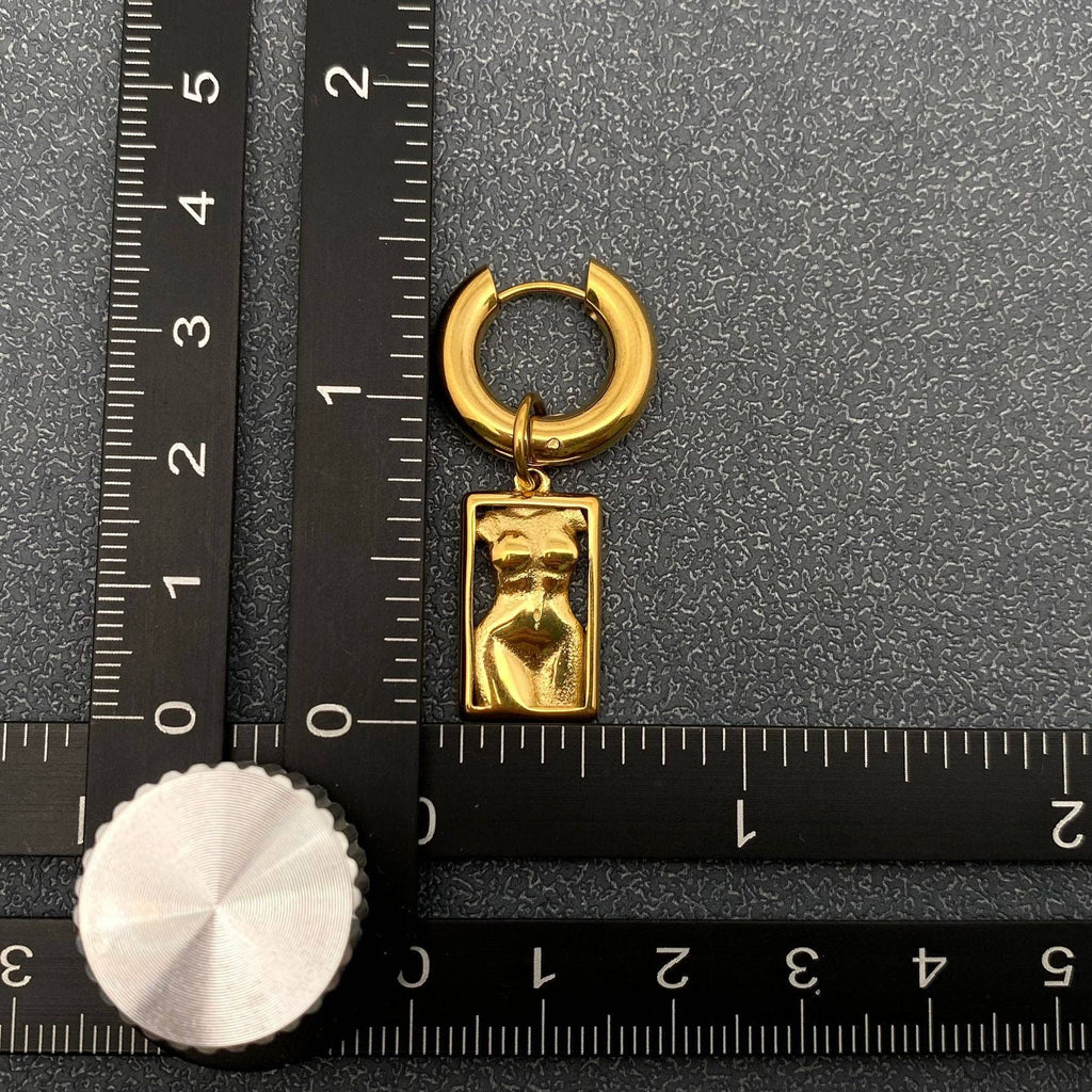 18K Gold Plated SS Women Body Cahrm Huggie Earrings - FGS