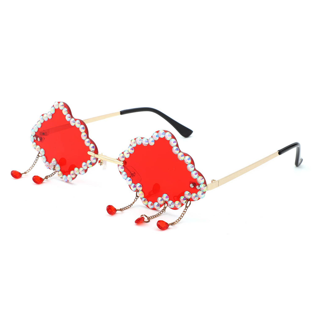Rhinestone Cloud Irregular Shades Crystal Charm Sunglasses