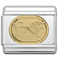 Italian Charms - Leo Zodiac, 9mm Gold Bracelet Links