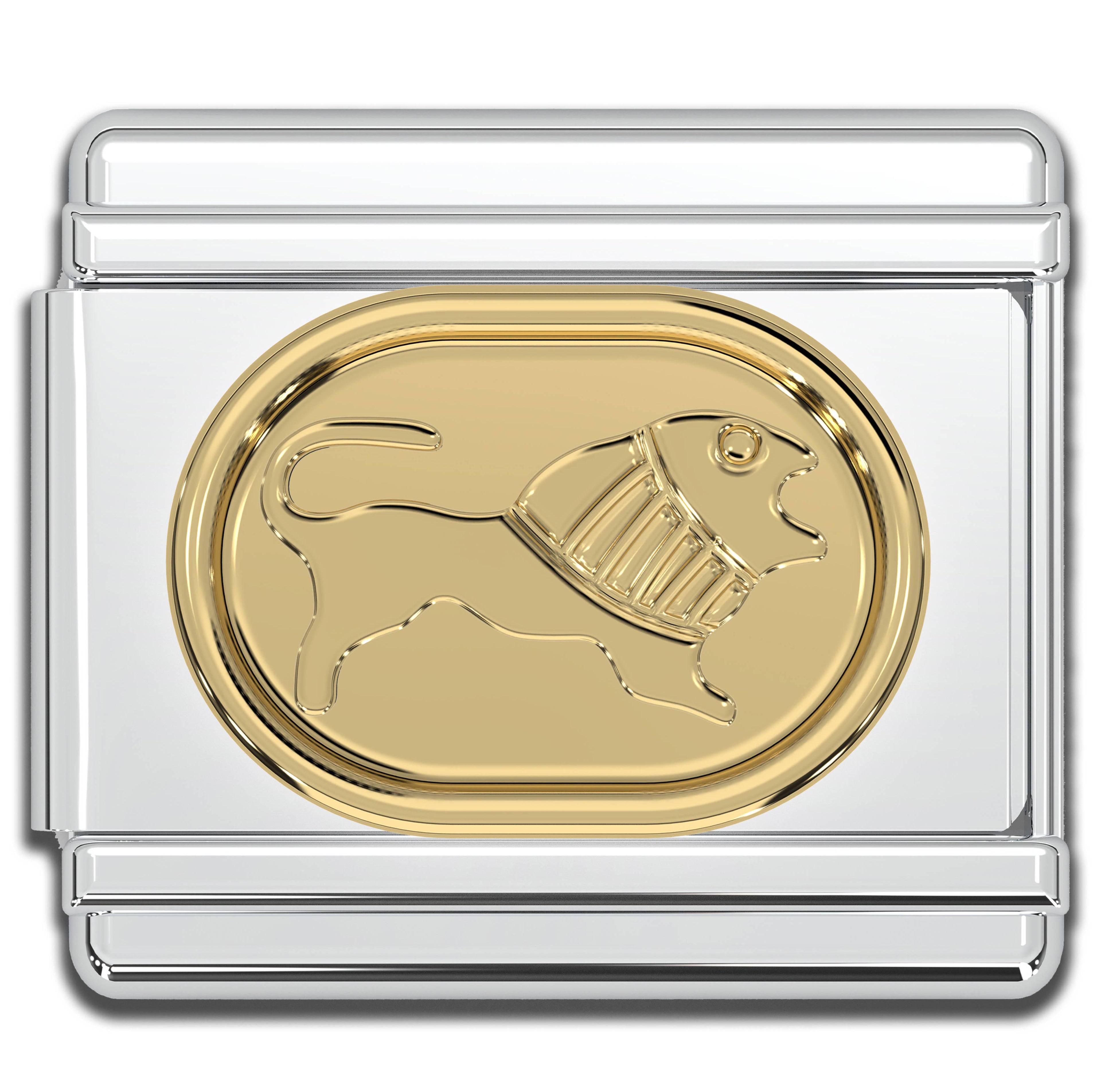 Italian Charms - Leo Zodiac, 9mm Gold Bracelet Links